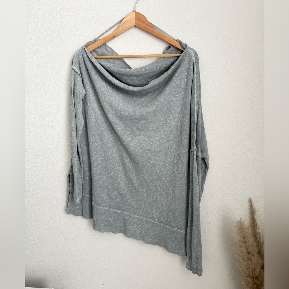 We The Free Get Together Grey Off The Shoulder Long Sleeve